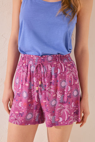 Short con Cintura Elástica Estampado