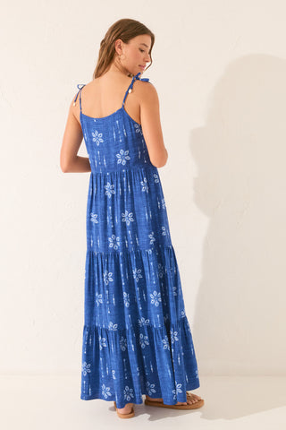 Vestido Largo con Estampado Floral