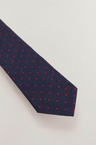 Corbata de Seda con Estampado Puntos