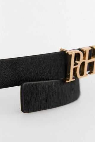 Cinturón de Piel Hebilla con Logo, Mujer