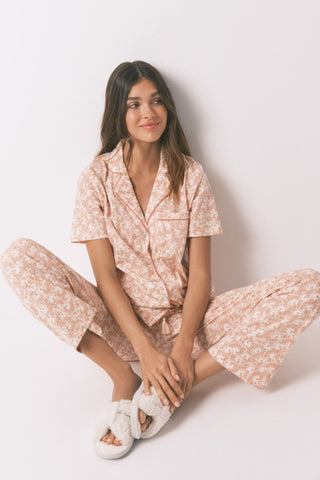 Pijama Camisero Flores