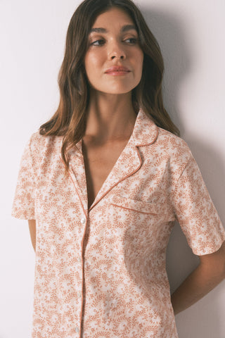 Pijama Camisero Flores