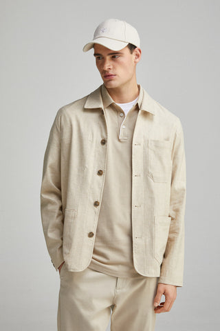 Camisa con Bolsillos de Lino