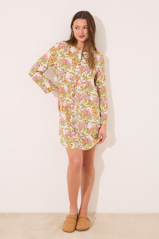 Pijama Manga Larga con Estampado Floral