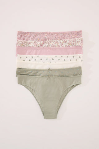 Paquete de 7 Bragas con Estampado de Algodón.