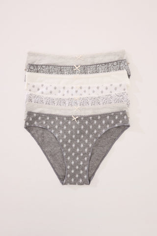 Paquete de 7 Bragas Clásicas de Algodón Estampado.