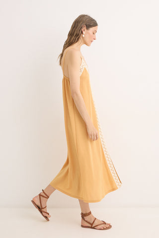 Vestido de Tirantes con Detalle de Crochet