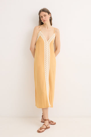 Vestido de Tirantes con Detalle de Crochet