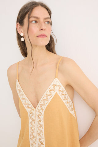 Vestido de Tirantes con Detalle de Crochet