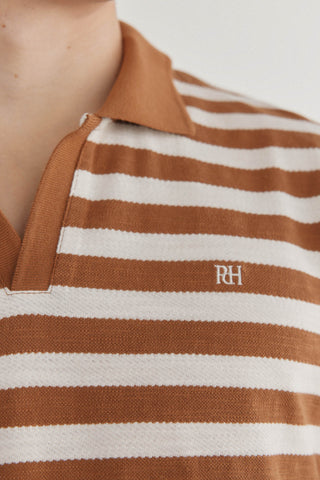 Polo Manga Corta con Estampado de Rayas