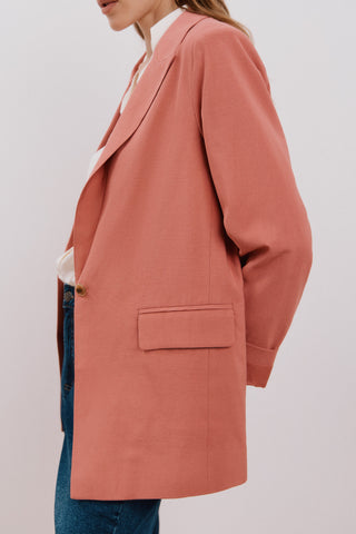 Blazer Largo con Bolsillos