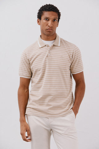 Polo Manga Corta Estampado de Rayas