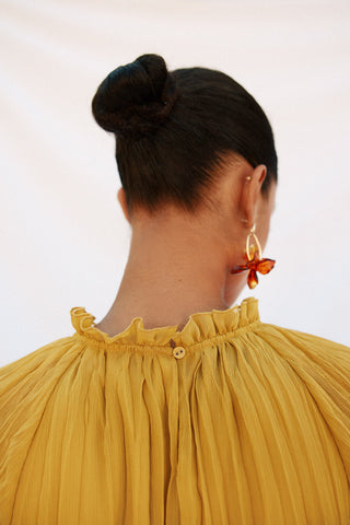 Camisa Manga Larga con Detalle Plisado