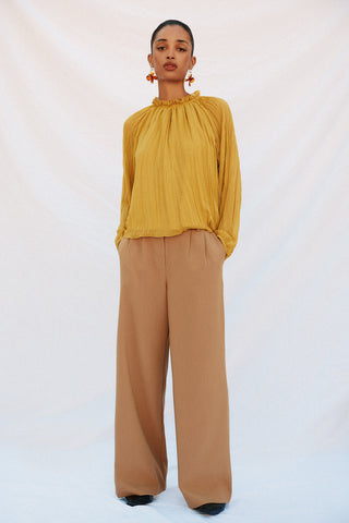 Camisa Manga Larga con Detalle Plisado