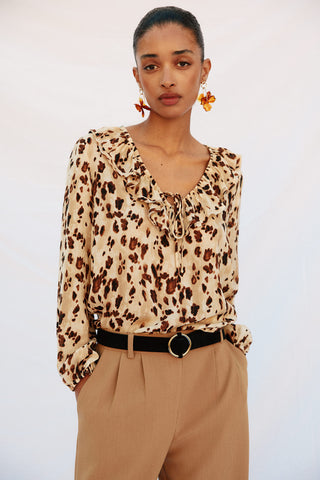 Blusa Manga Larga con Volantes