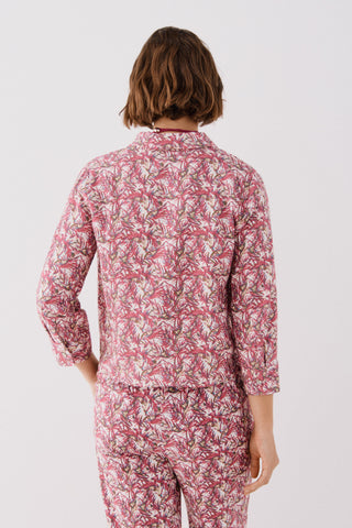 Camisa Manga Larga con Nudo Estampado