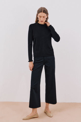 Sudadera Cuello Alto con Volantes