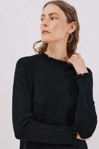 Sudadera Cuello Alto con Volantes