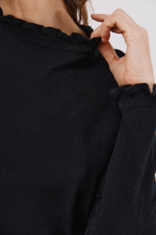 Sudadera Cuello Alto con Volantes