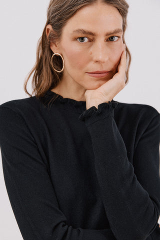 Sudadera Cuello Alto con Volantes