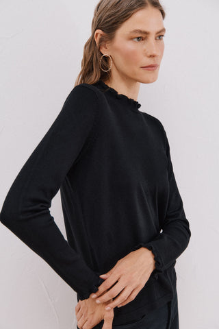 Sudadera Cuello Alto con Volantes