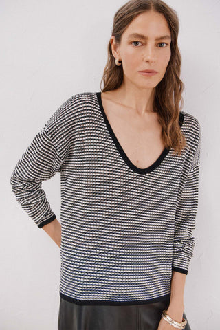 Sudadera de Punto con Detalles Acanalados