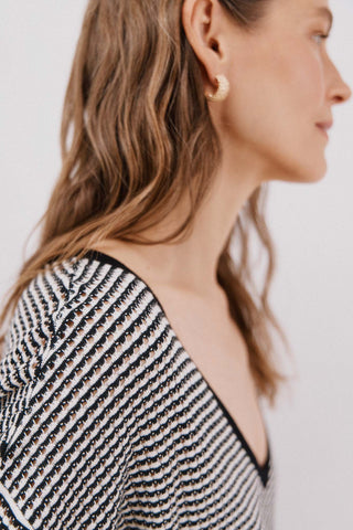 Sudadera de Punto con Detalles Acanalados