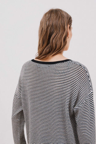 Sudadera de Punto con Detalles Acanalados