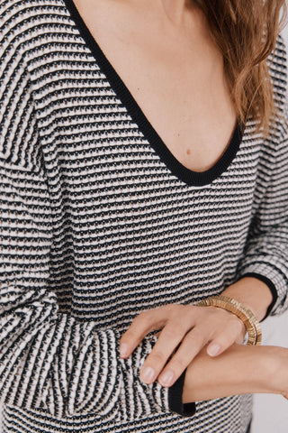 Sudadera de Punto con Detalles Acanalados