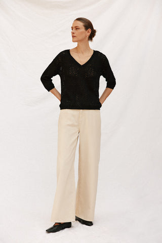 Sudadera Calada con Detalles Metalizados