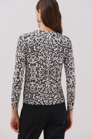 Cárdigan Corto con Estampado Animal Print.