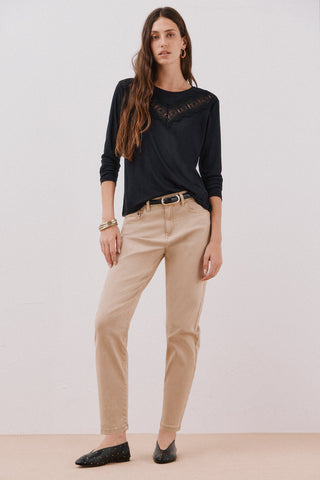 Camiseta Manga Larga con Detalle Encaje