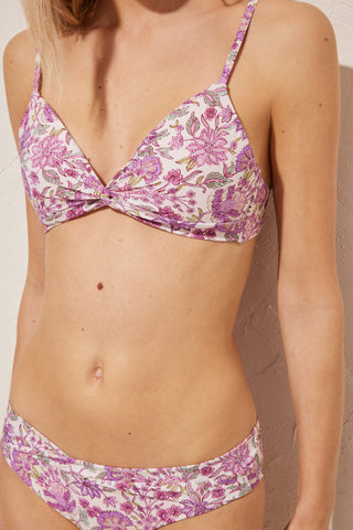 Sujetador de Traje de Baño Triangular Push Up Estampado