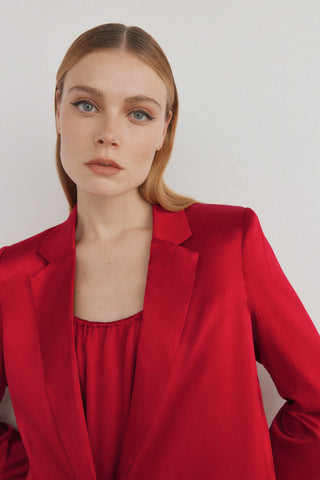 Blazer Satinado con Solapa