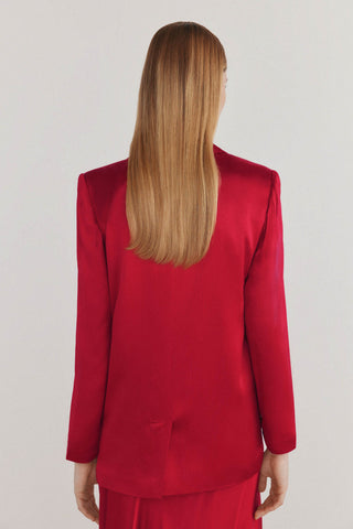 Blazer Satinado con Solapa