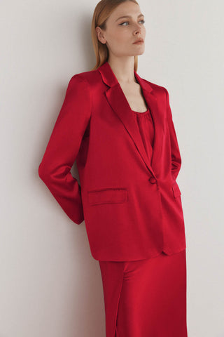 Blazer Satinado con Solapa