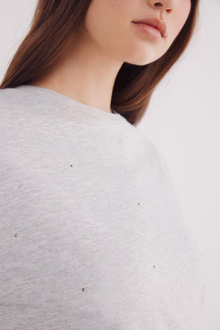 Camiseta Manga Larga con Detalle Tachas