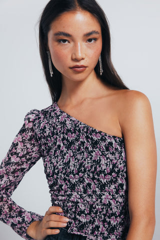 Blusa Asimétrica con Estampado Floral