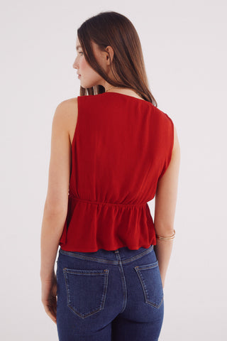 Blusa sin Mangas con Detalle Bordado