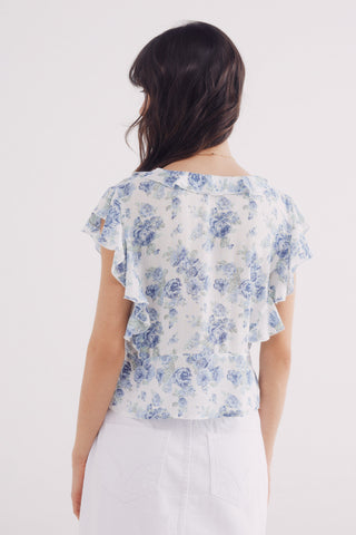 Blusa con Volantes Estampado Floral
