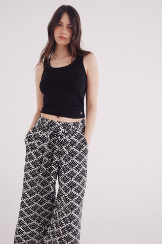 Pantalón Ancho con Cintura Elástica Estampado