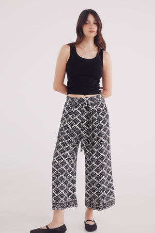 Pantalón Ancho con Cintura Elástica Estampado