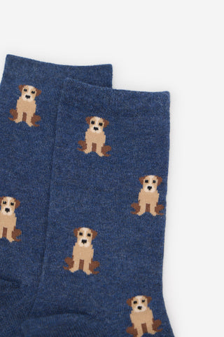 Medias Largas con Estampado Perritos, Mujer