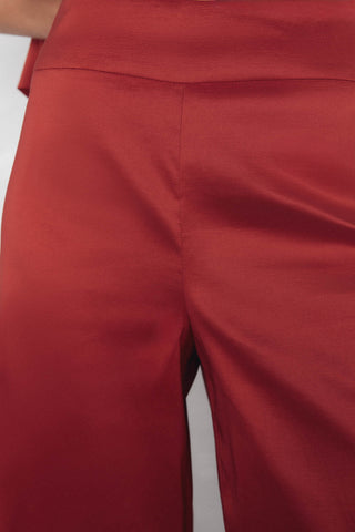 Pantalón Flare Satinado Talle Alto