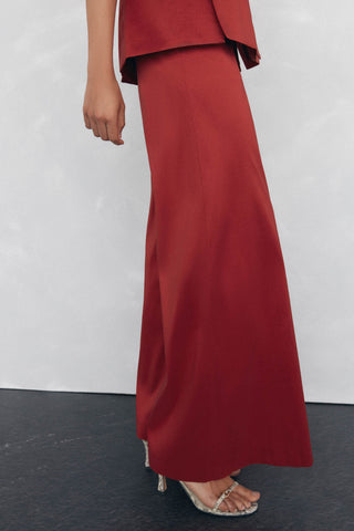 Pantalón Flare Satinado Talle Alto