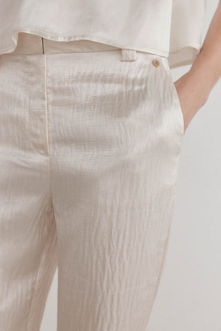 Pantalón Recto con Estampado de Rayas