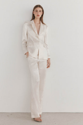 Pantalón Recto con Estampado de Rayas