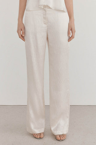 Pantalón Recto con Estampado de Rayas