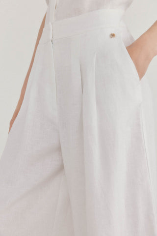 Pantalón Ancho con Pinzas Delanteras