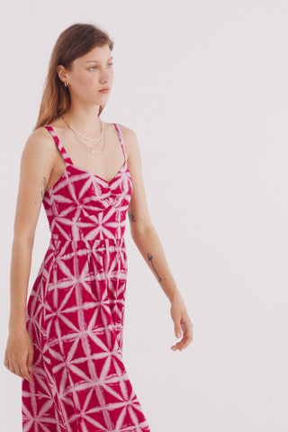 Vestido de Tirantes con Estampado Tie Dye